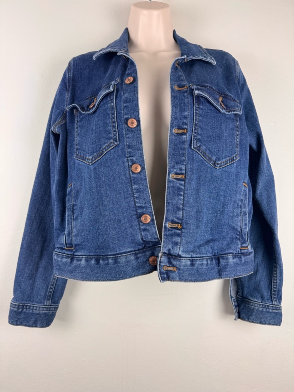 J.Crew Classic Indigo Denim Jacket Button Front Trucker Small